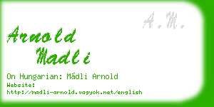 arnold madli business card